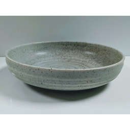 Artisan Serene Vitrified Stoneware Green Round Low Bowl 20cm