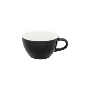 Superwhite Café Porcelain Gloss Black Bowl Shaped Cup 34cl 12oz