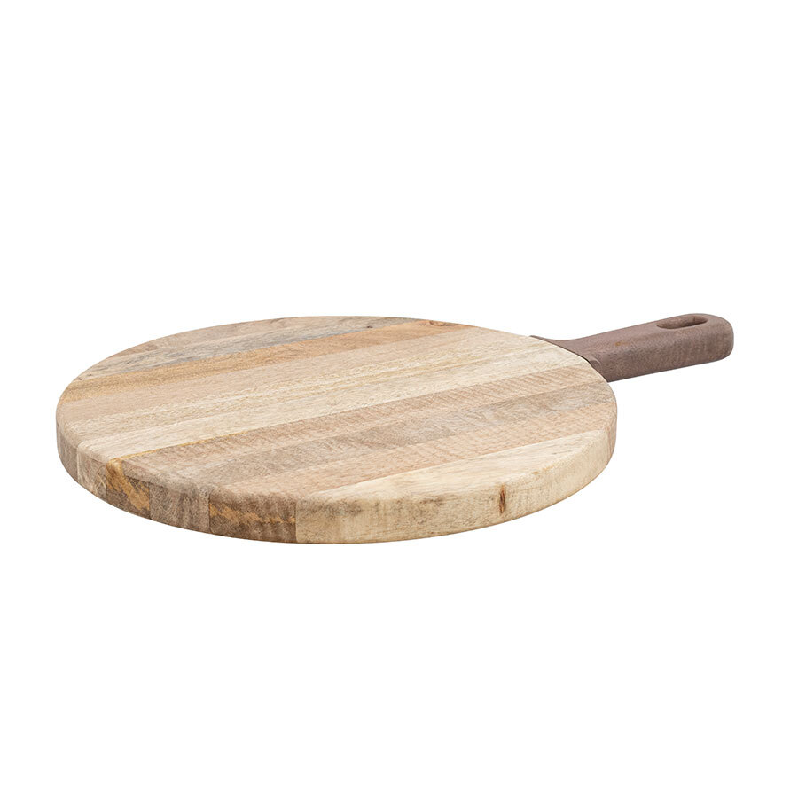 Rafters Mango Board with Brown Handle - Round