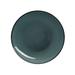 Astera Javiel Vitrified Porcelain Velvet Teal Round Coupe Plate 22cm