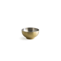 Front of the House Brushed Stainless Steel Matte Brass Round Harmony Bowl 10oz