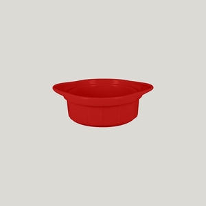 Rak Chef's Fusion Vitrified Porcelain Red Round Ramekin With Grooves 11x4.5cm 30cl