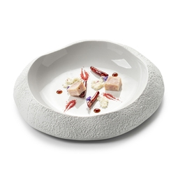 Pordamsa Taffoni Porcelain Gloss/Matte White Round Deep Plate 24cm 400ml