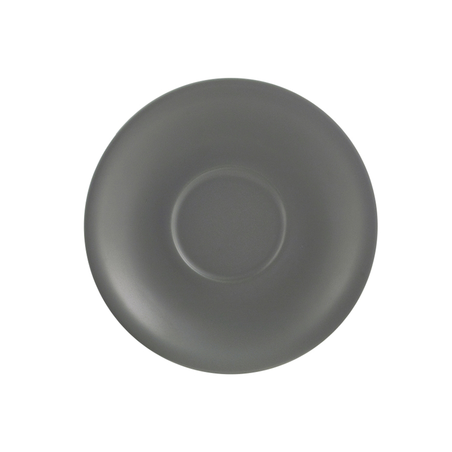 Genware Coloured Beverage Porcelain Matte Grey Round Saucer 13.5cm