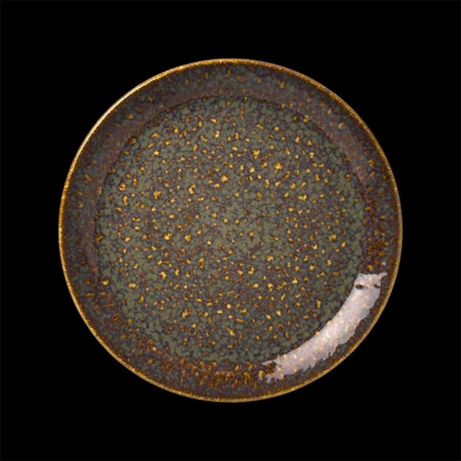 Steelite Vesuvius Vitrified Porcelain Amber Round Coupe Plate 25.25cm