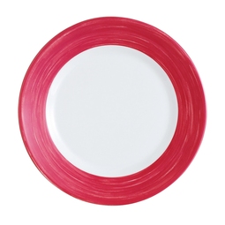 Arcoroc Brush Opal Cherry Red Round Side Plate 15.5cm 6.1 Inch