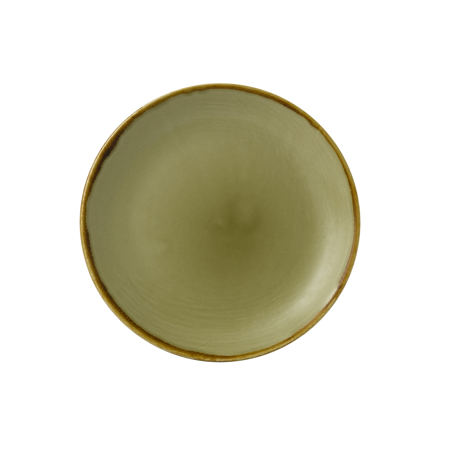 Dudson Harvest Vitrified Porcelain Green Round Coupe Plate 16.5cm