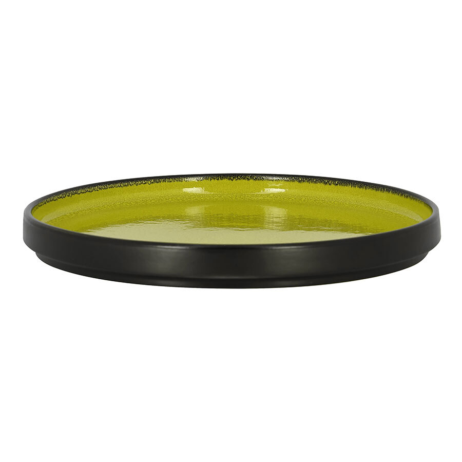 Rak Fire Vitrified Porcelain Green Round Rimless Flat Plate/Lid 23cm