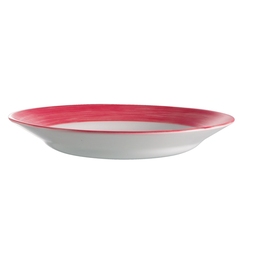 Arcoroc Brush Opal Cherry Red Round Soup Plate 22.5cm 8.9 Inch