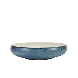 GenWare Terra Porcelain Aqua Blue Two Tone Round Coupe Bowl 24.5x5.5cm 1.6 Litre 56.3oz