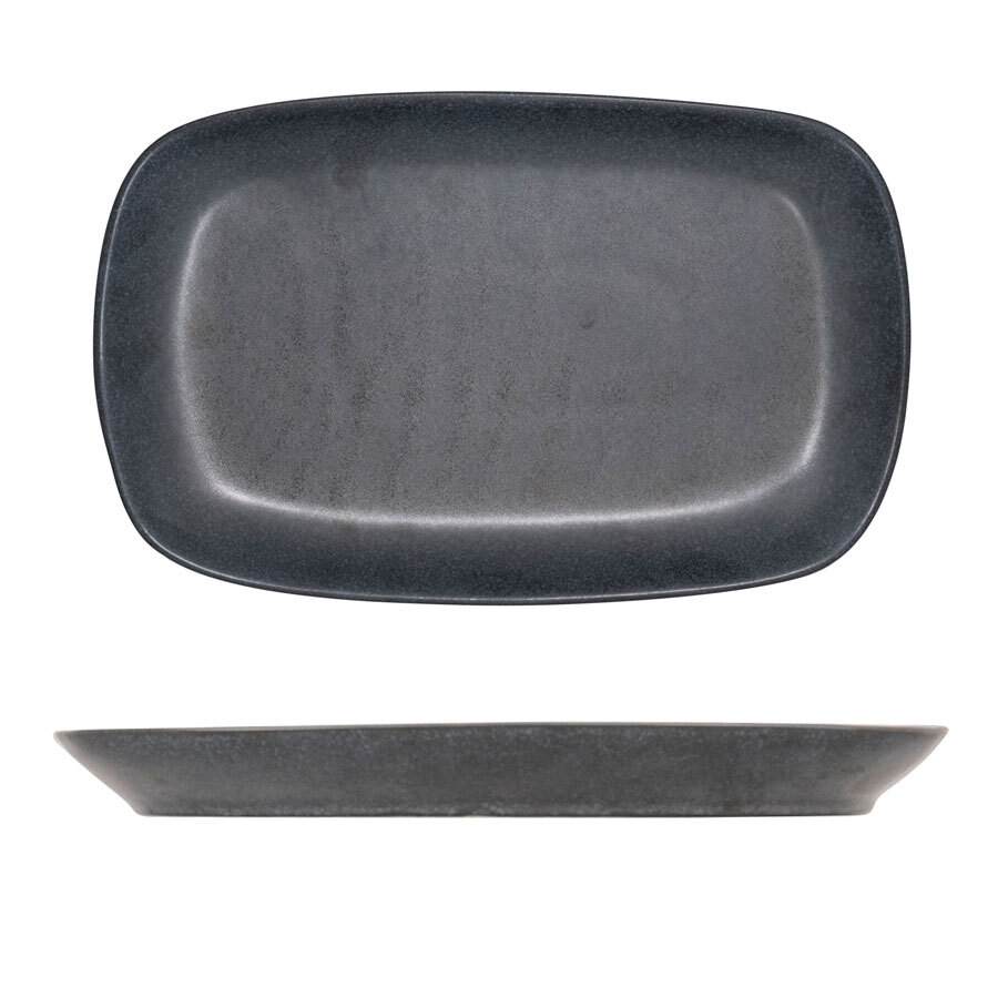 Artisan Andromeda Vitrified Stoneware Black Rectangular Platter 24.7cm