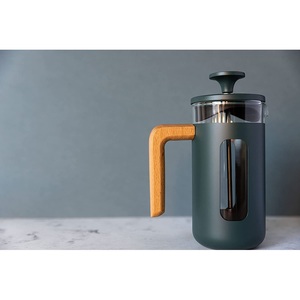 La Cafetière Pisa Glass 3 Cup Cafetiere with Green Stainless Steel Frame 350ml