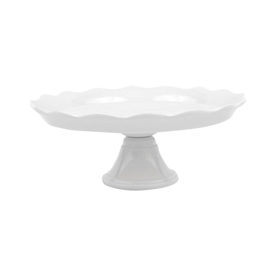 Mini Cake Pedestal Wave Version White 15.3cm