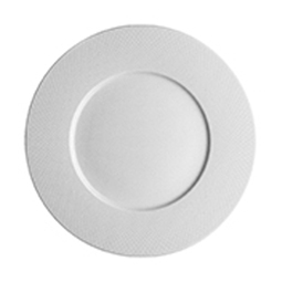 Guy Degrenne Graphique Porcelain White Round Wide Rim Dinner Plate 28cm