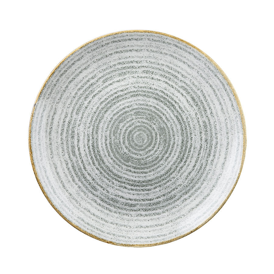 Churchill Studio Prints Homespun Vitrified Porcelain Stone Grey Round Coupe Bowl 18.2cm 15oz