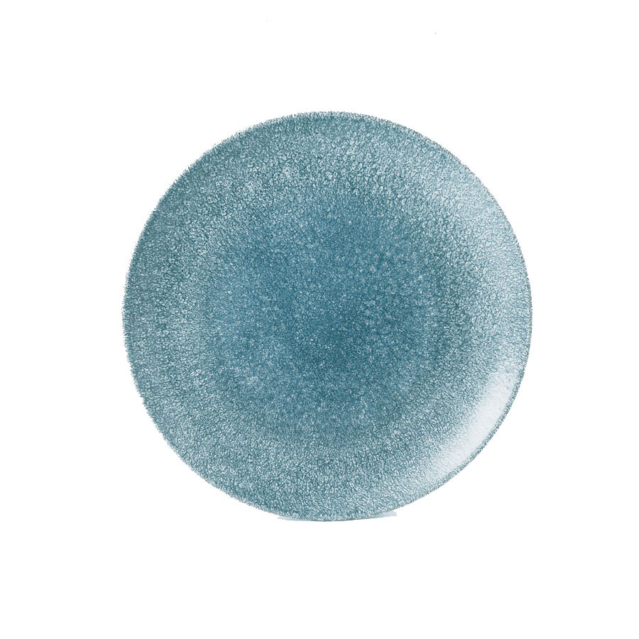 Churchill Studio Prints Raku Vitrified Porcelain Topaz Blue Round Coupe Plate 28.8cm