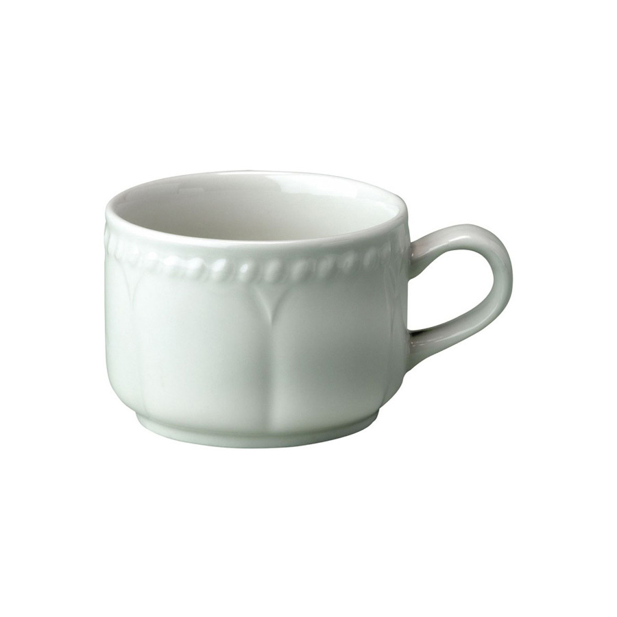 Churchill Buckingham Vitrified Porcelain White Stacking Teacup 21cl 7.4oz
