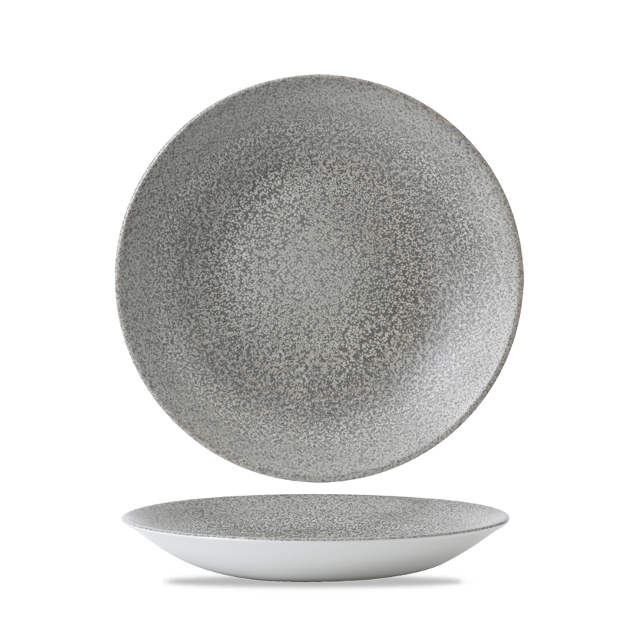 Dudson Evo Origins Vitrified Porcelain Natural Grey Round Deep Coupe Plate 28.1cm
