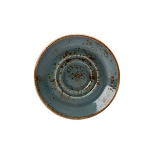 Steelite Craft Vitrified Porcelain Blue Round Double Well Saucer 14.5cm