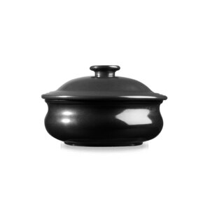Churchill Art De Cuisine Stoneware Menu Cookware Black Lidded Stew Pot 14cm 43cl 15.1oz