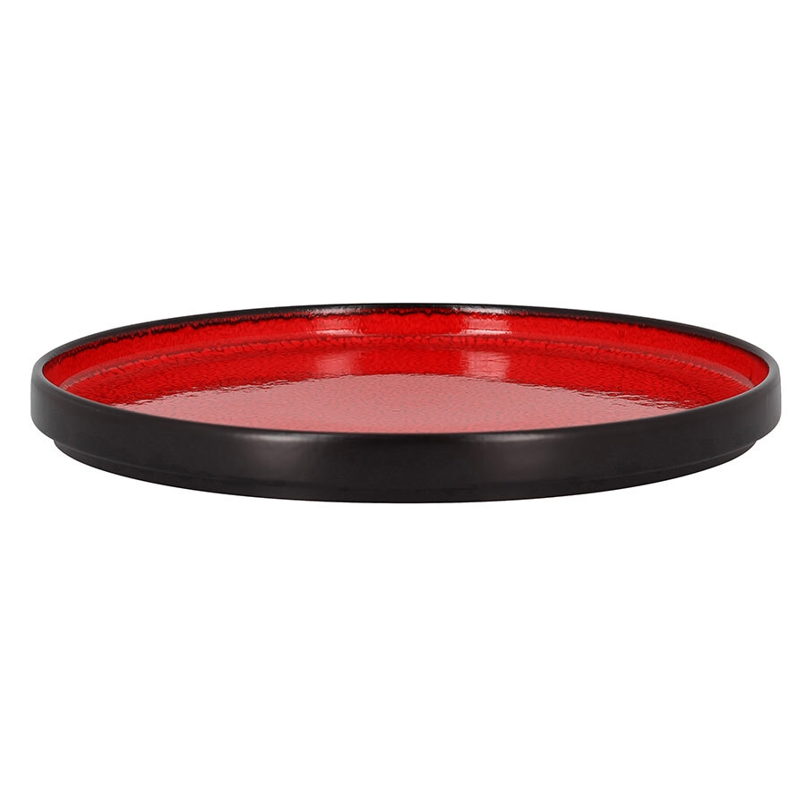 Rak Fire Vitrified Porcelain Red Round Rimless Flat Plate/Lid 27cm