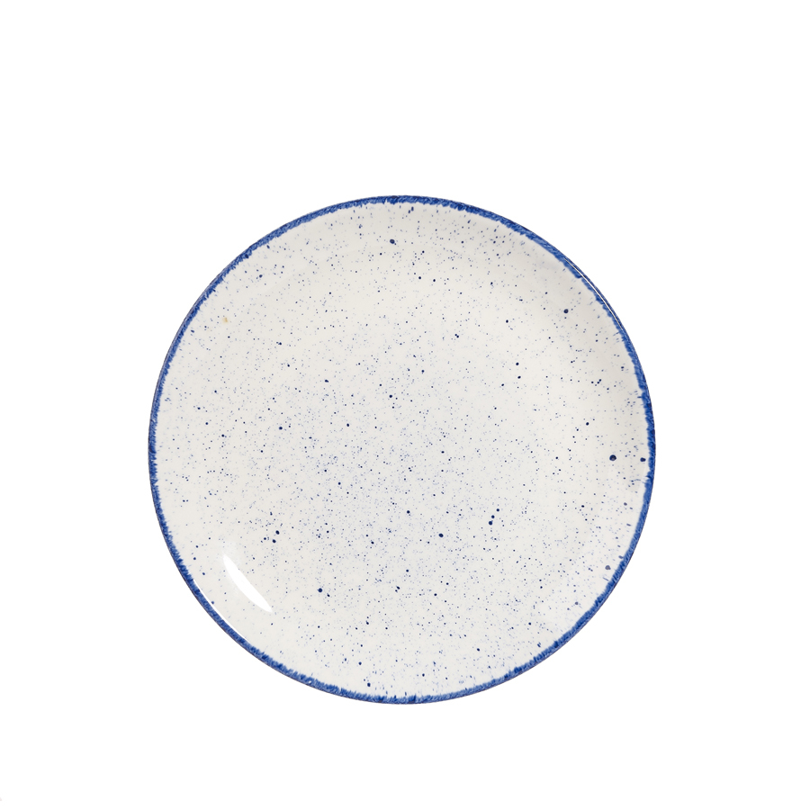 Churchill Stonecast Hints Vitrified Porcelain Indigo Blue Round Coupe Plate 21.7cm