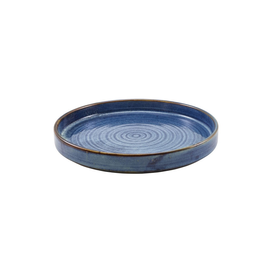 Genware Terra Porcelain Aqua Blue Round Presentation Plate 21cm