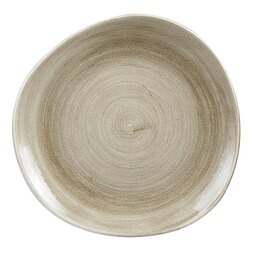 Churchill Stonecast Patina Vitrified Porcelain Antique Taupe Organic Round Plate 28.6cm