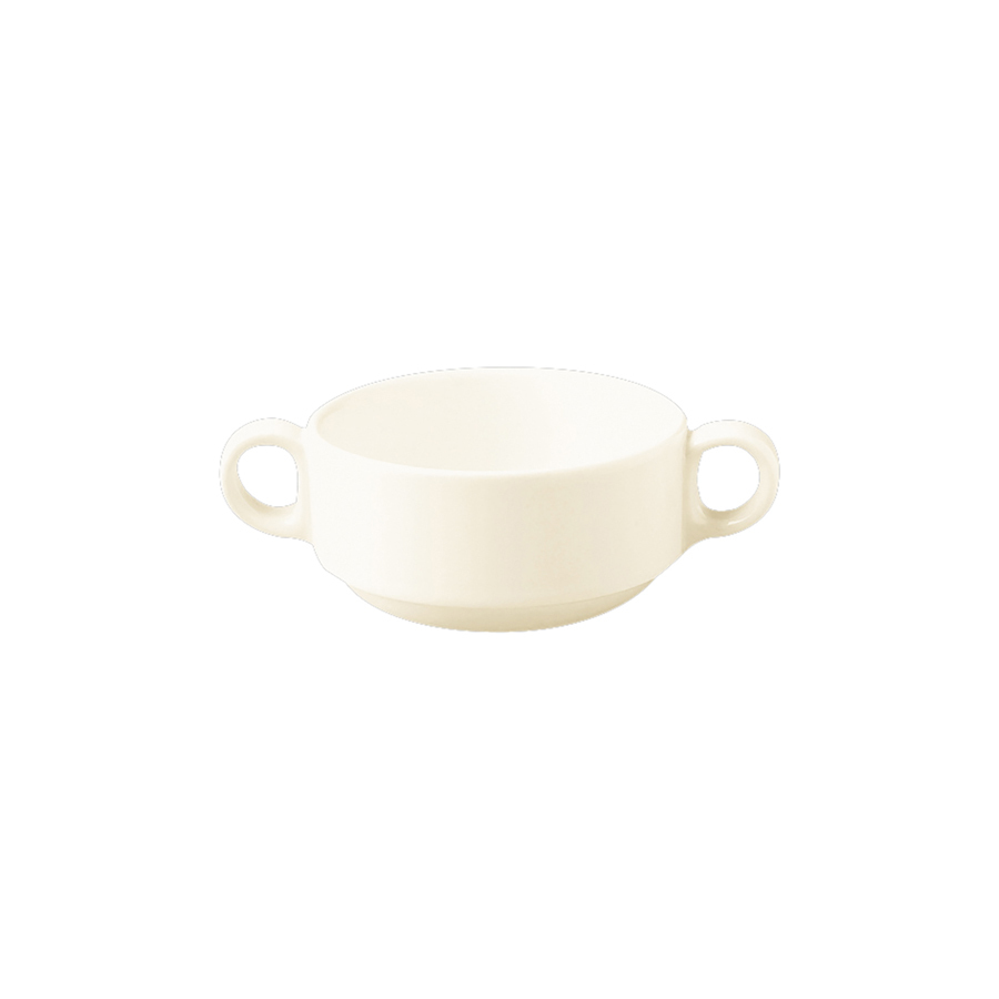 Rak Classic Gourmet Vitrified Porcelain White Handled Soup Bowl 10.5x6cm 30cl