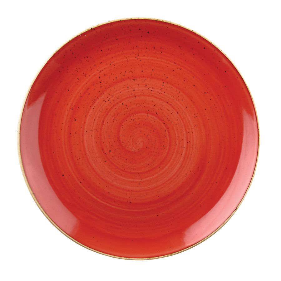 Churchill Stonecast Vitrified Porcelain Berry Red Round Coupe Plate 21.7cm