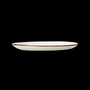 Steelite Brown Dapple Vitrified Porcelain Oval Coupe Plate 28cm (11 Inch)