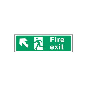 Mileta Safety Sign -  Fire Exit Left Up Arrow Sign 150x450mm