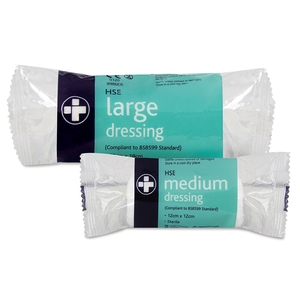 Medium HSE Dressing 12cm x 12cm Sterile Unboxed