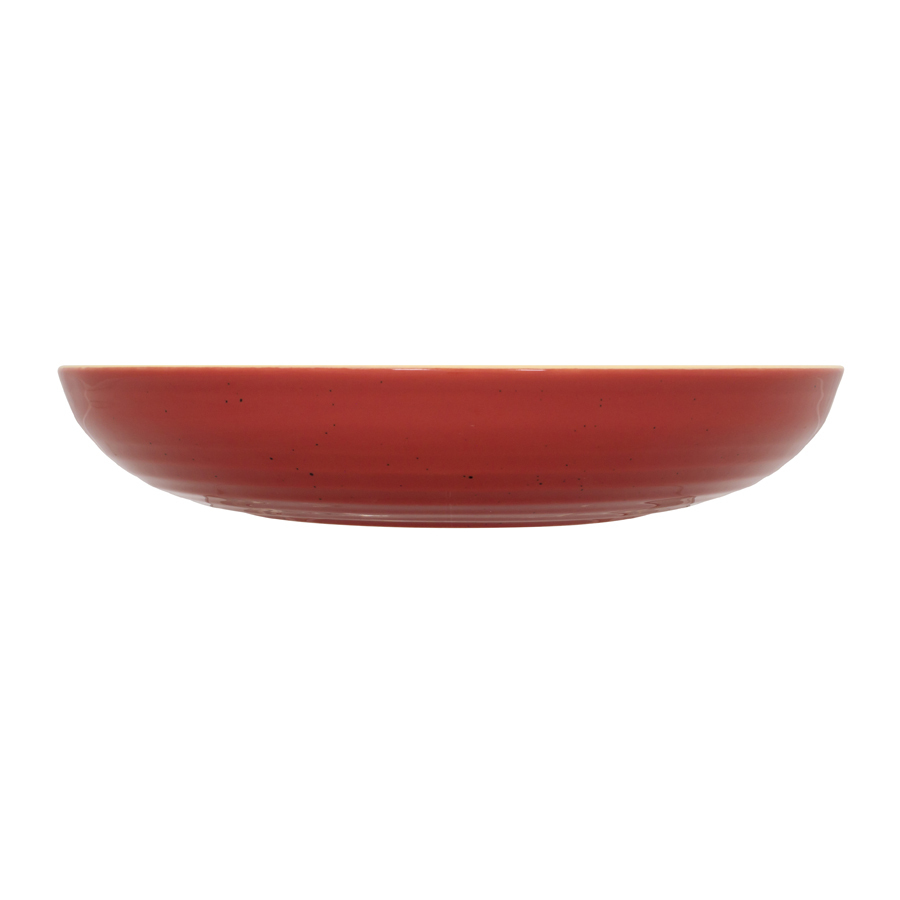 Artisan Ember Vitrified Fine China Red Round Coupe Bowl 25cm