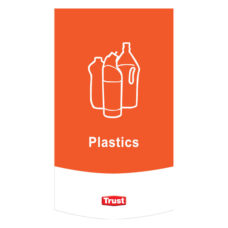 Trust Waste Classification Symbols- Plastics Red Plastic 13x23cm
