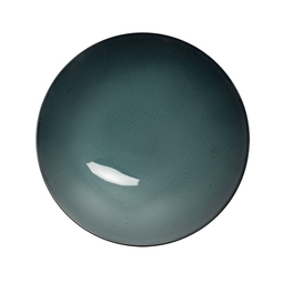 Astera Javiel Vitrified Porcelain Velvet Teal Round Coupe Bowl 28cm