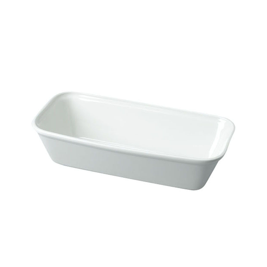 Churchill Counter Serve Vitrified Porcelain White Rectangular Baking Tray 25x12x6.2cm 100cl