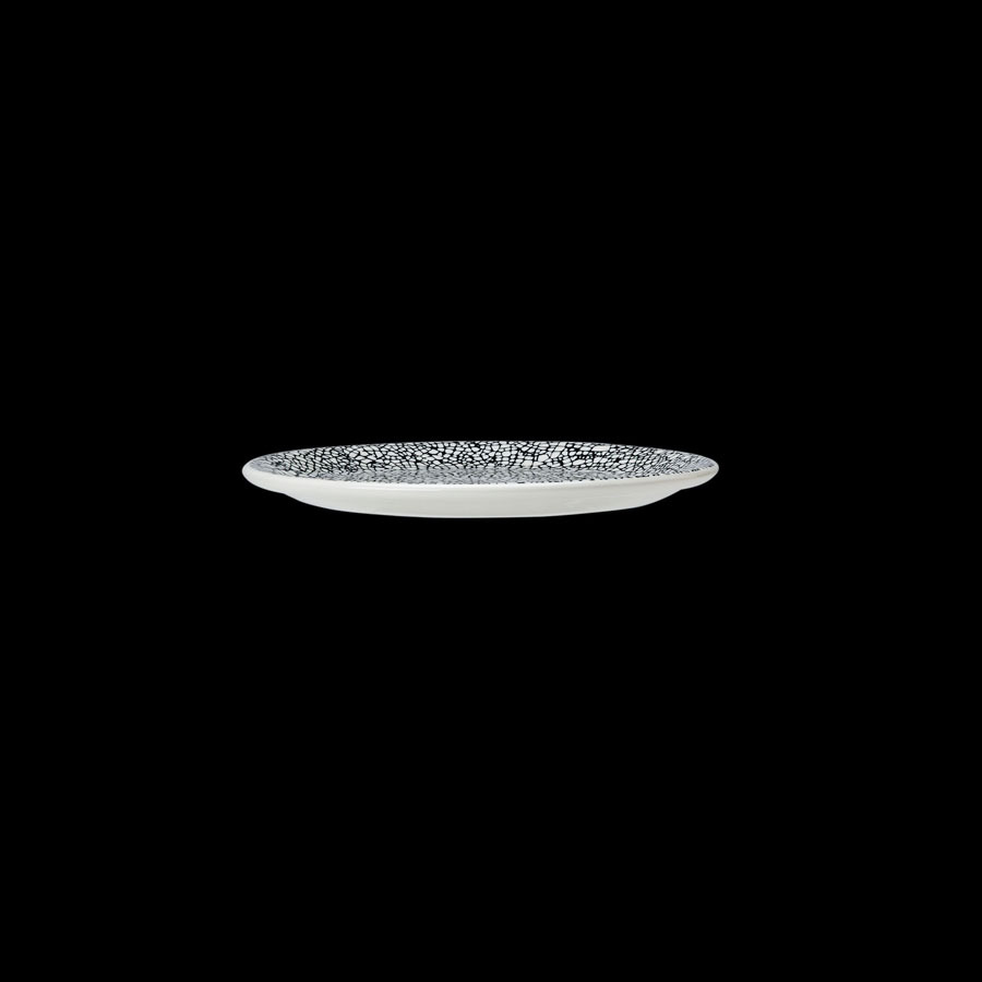 Steelite Ink Crackle Vitrified Porcelain Black Round Coupe Plate 15.25cm