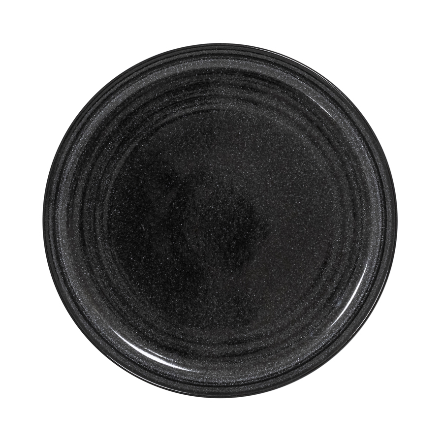Artisan Granite Vitrified Fine China Black Round Plate 27cm