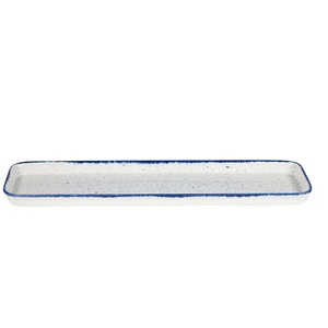Churchill Stonecast Hints Vitrified Porcelain Indigo Blue Rectangular 2/4 Flat Tray 140cl