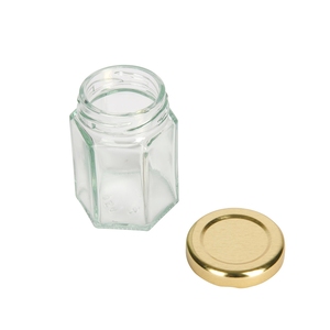 Home Made Glass Hexagonal Jar with Gold Twist-off Lid 55ml