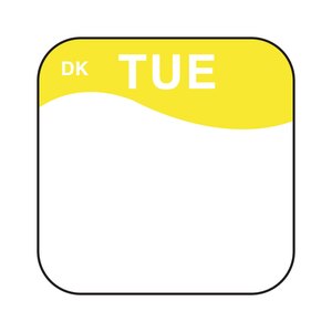 DayMark Label Tuesday Permanent Square 19mm
