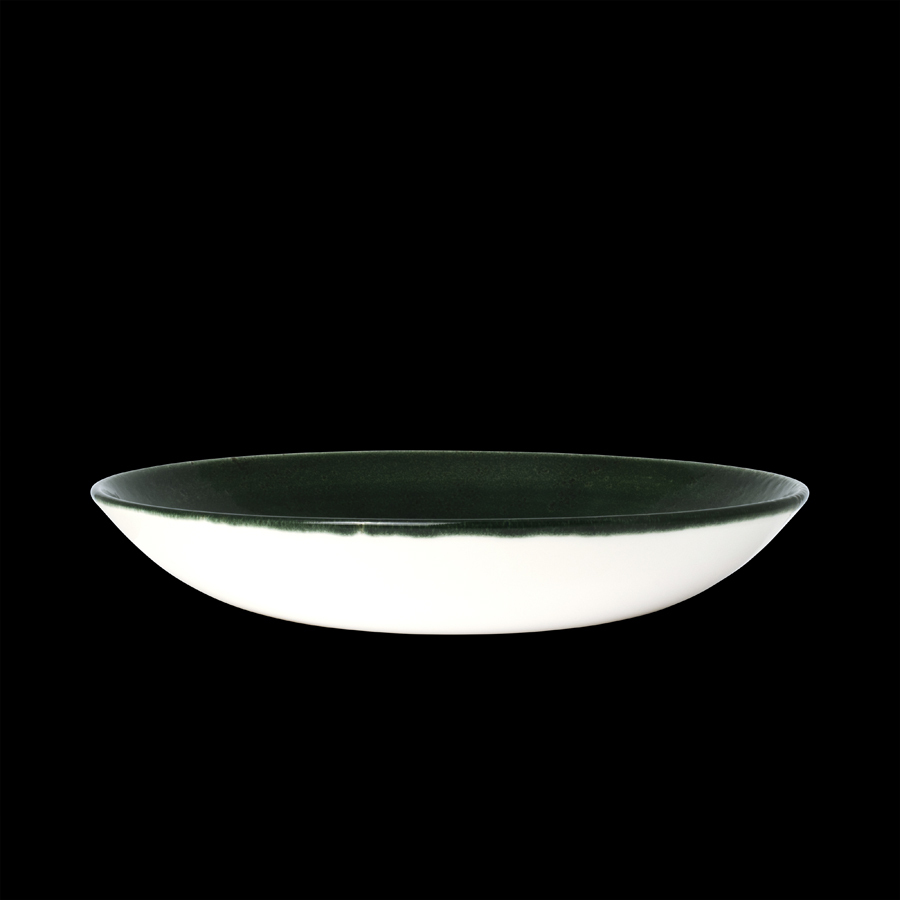 Steelite Vesuvius Vitrified Porcelain Burnt Emerald Round Coupe Bowl 29cm