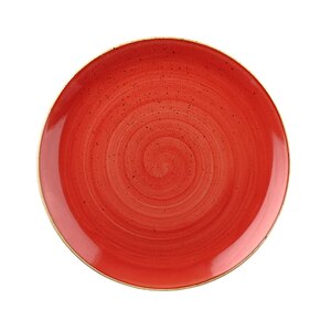 Churchill Stonecast Vitrified Porcelain Berry Red Round Coupe Plate 32.4cm