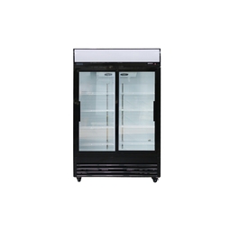 Arctica Bar & Display Upright Refrigerator with Glass Doors & Illuminated Canopy - 880Ltr - Black