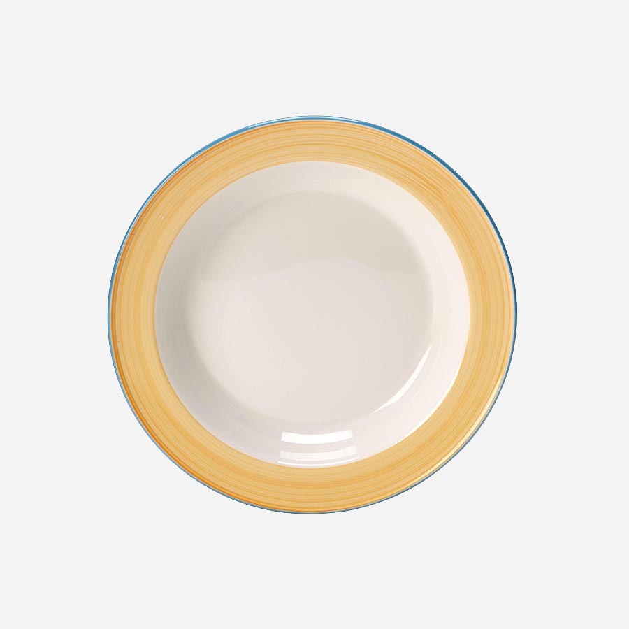 Steelite Rio Vitrified Porcelain Round Yellow Soup Plate 21.5cm