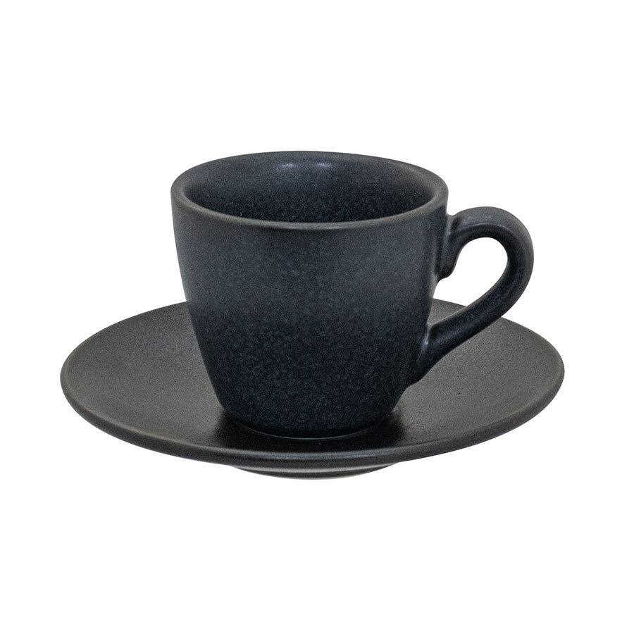 Artisan Andromeda Vitrified Stoneware Black Round Espresso Saucer 115cm