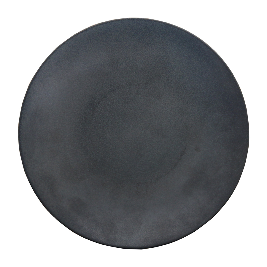 Artisan Andromeda Vitrified Stoneware Round Black Coupe Plate 27.5cm