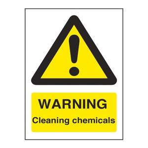 Mileta Warning Sign Self Adhesive Vinyl  - Cleaning Chemicals 15 x 20cm