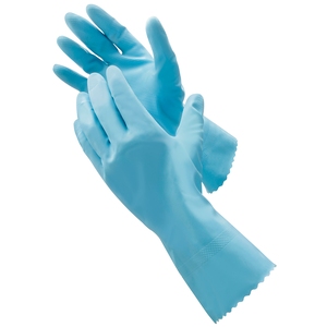 Household Gloves Pair Blue Rubber Small